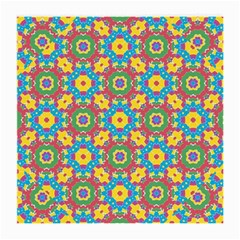 Geometric Multicolored Print Medium Glasses Cloth by dflcprints