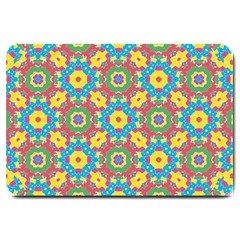 Geometric Multicolored Print Large Doormat  by dflcprints