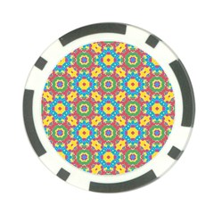 Geometric Multicolored Print Poker Chip Card Guard by dflcprints