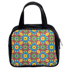 Geometric Multicolored Print Classic Handbags (2 Sides) by dflcprints