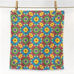 Geometric Multicolored Print Face Towel Front