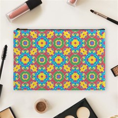 Geometric Multicolored Print Cosmetic Bag (large)  by dflcprints