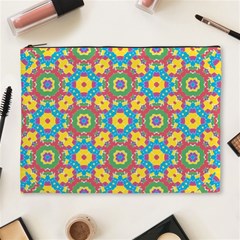 Geometric Multicolored Print Cosmetic Bag (xl) by dflcprints