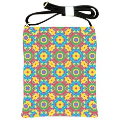 Geometric Multicolored Print Shoulder Sling Bags by dflcprints