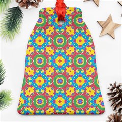 Geometric Multicolored Print Ornament (bell) by dflcprints