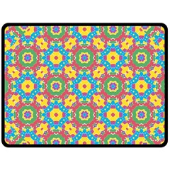 Geometric Multicolored Print Double Sided Fleece Blanket (large)  by dflcprints