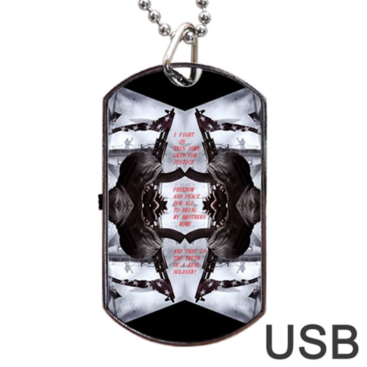 Army Brothers In Arms 3d Dog Tag USB Flash (One Side)