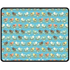 Assorted Birds Pattern Fleece Blanket (medium)  by linceazul