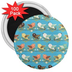 Assorted Birds Pattern 3  Magnets (100 Pack) by linceazul