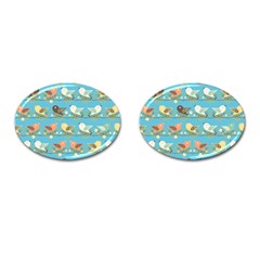 Assorted Birds Pattern Cufflinks (oval) by linceazul