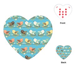 Assorted Birds Pattern Playing Cards (heart)  by linceazul