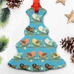 Assorted Birds Pattern Christmas Tree Ornament (two Sides) by linceazul