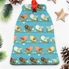 Assorted Birds Pattern Bell Ornament (two Sides) by linceazul