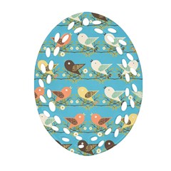 Assorted Birds Pattern Ornament (oval Filigree) by linceazul