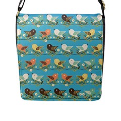 Assorted Birds Pattern Flap Messenger Bag (l)  by linceazul