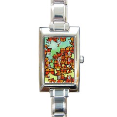 Monarch Butterflies Rectangle Italian Charm Watch