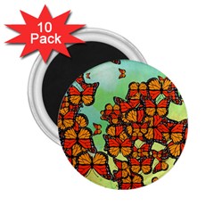 Monarch Butterflies 2 25  Magnets (10 Pack)  by linceazul