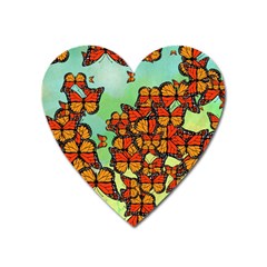 Monarch Butterflies Heart Magnet by linceazul