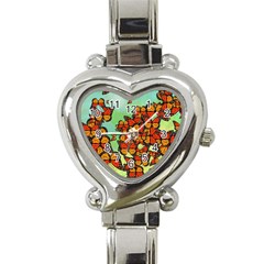 Monarch Butterflies Heart Italian Charm Watch by linceazul