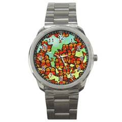 Monarch Butterflies Sport Metal Watch by linceazul