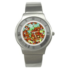 Monarch Butterflies Stainless Steel Watch by linceazul