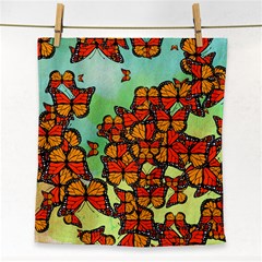 Monarch Butterflies Face Towel by linceazul