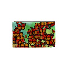 Monarch Butterflies Cosmetic Bag (small)  by linceazul