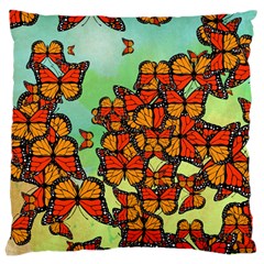 Monarch Butterflies Large Cushion Case (one Side) by linceazul