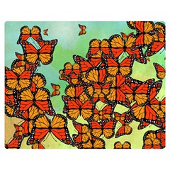 Monarch Butterflies Double Sided Flano Blanket (medium)  by linceazul