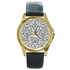 Modern Oriental Ornate Round Gold Metal Watch by dflcprints