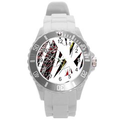 Art Round Plastic Sport Watch (l) by Valentinaart