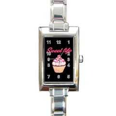 Sweet Life Rectangle Italian Charm Watch by Valentinaart