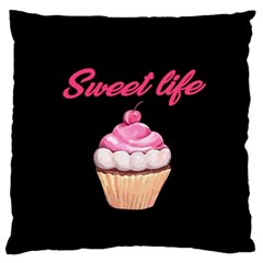 Sweet Life Large Flano Cushion Case (one Side) by Valentinaart