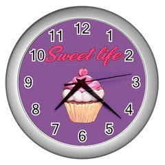 Sweet Life Wall Clocks (silver)  by Valentinaart