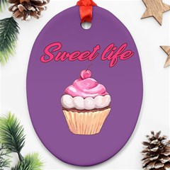 Sweet Life Oval Ornament (two Sides) by Valentinaart