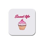 Sweet life Rubber Square Coaster (4 pack)  Front