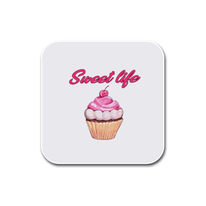 Sweet life Rubber Square Coaster (4 pack) 