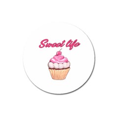 Sweet Life Magnet 3  (round) by Valentinaart