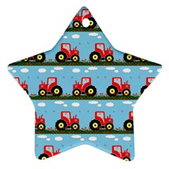 Toy Tractor Pattern Ornament (star)