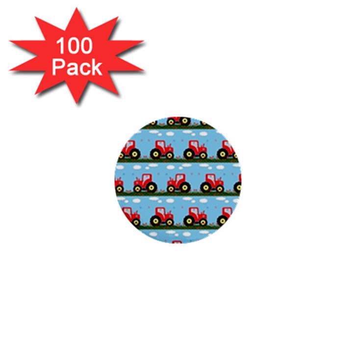 Toy Tractor Pattern 1  Mini Buttons (100 pack) 