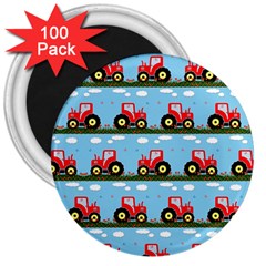 Toy Tractor Pattern 3  Magnets (100 Pack)