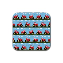 Toy Tractor Pattern Rubber Coaster (square) 