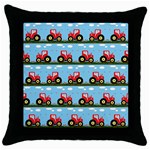 Toy Tractor Pattern Throw Pillow Case (Black) Front