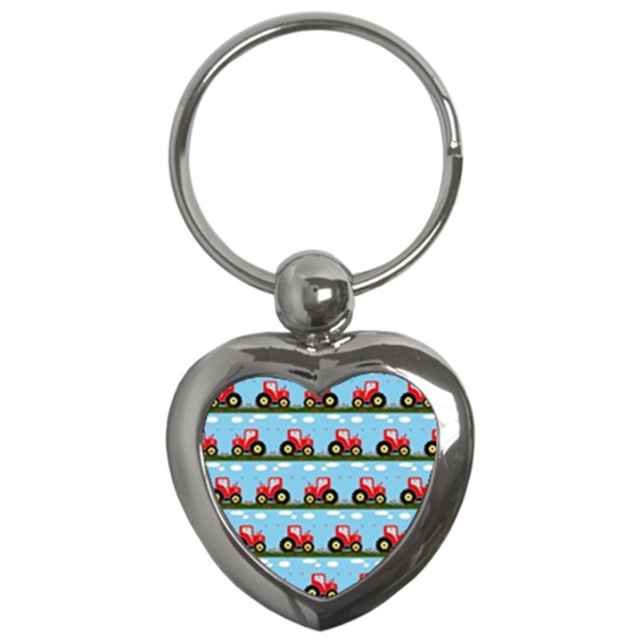 Toy Tractor Pattern Key Chains (Heart) 