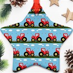 Toy Tractor Pattern Star Ornament (Two Sides) Back