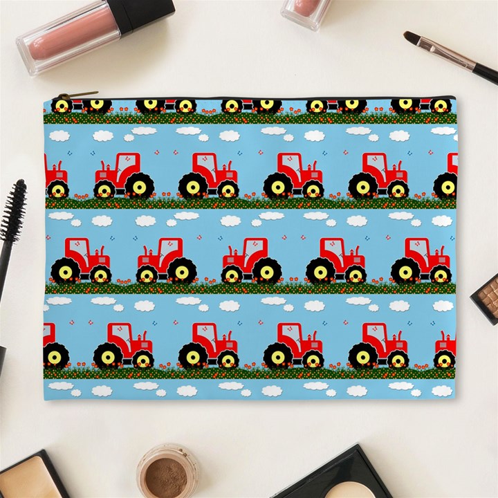 Toy Tractor Pattern Cosmetic Bag (XL)