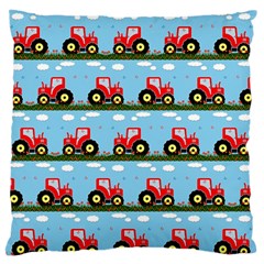 Toy Tractor Pattern Large Flano Cushion Case (two Sides) by linceazul