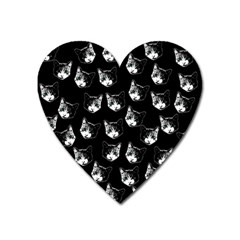 Cat Pattern Heart Magnet by Valentinaart