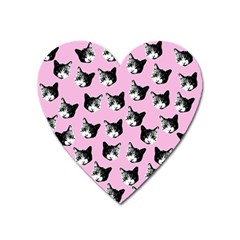 Cat Pattern Heart Magnet by Valentinaart