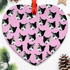 Cat Pattern Heart Ornament (two Sides) by Valentinaart